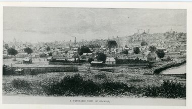 Drawing, Stawell Panoramic View Looking towards Big Hill 1880