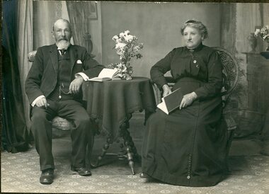 Photograph, Mr Jones & Mrs Jones nee Unknown from the Black Range Great Western -- Studio Portrait