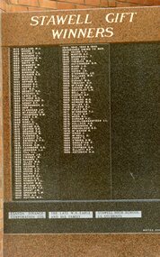 Photograph, Stawell Gift Winners List on Stone