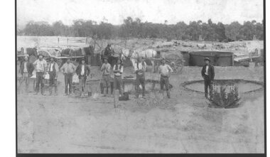 Photograph, "Welshman’s" Band of Hope Cyanide Works in Deep Lead c1930's