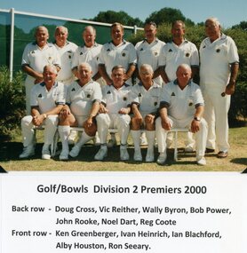 Photograph, Stawell Golf/Bowls Bowling Club Division 2 Premiers 2000 -- Coloured & Named