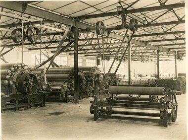 Photograph, North Western Woollen Mills -- Carding Machines