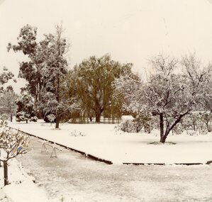 Photograph, North Western Woollen Mills -- Snow Scene 1981-- 2 Photos