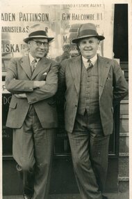 Photograph, North Western Woollen Mills -- Mr J Bennett Senior & Mr D Knipe