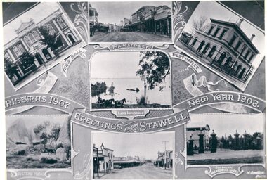 Photograph, Main Street and Buildings in Stawell 1907 -- Postcard