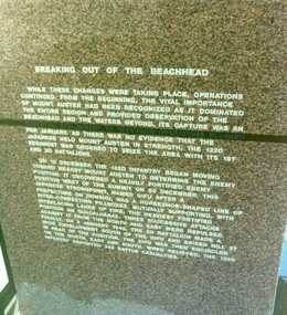 Photograph, Guadalcanal Memorial -- Breaking out of the Beachhead -- Coloured