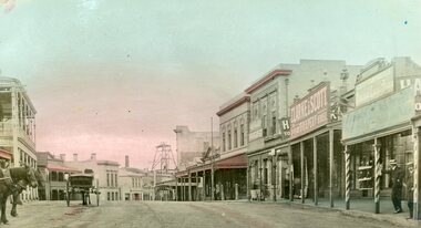 Photograph, Main Street looking East from Newtons Butchers 1906
