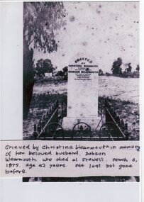 Photograph, Grave Headstone for Mr Dobson Wearmouth