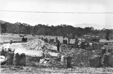 Photograph, Charcoal Burning in Fyans Creek area
