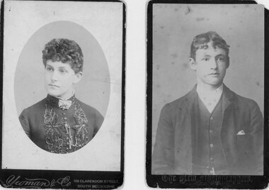Photograph, Mrs Mary Witty formally Kenworthy nee Robertson & son Mr Arthur Witty -- 2 Photos -- Studio Portraits