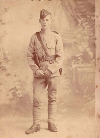 Photograph, Mr Donald Gordon Akins of Stawell in uniform as a Bugler -- Boer War  1899-1902