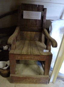 Memorabilia - Realia, Wooden engine drivers chair from Magdala Mine