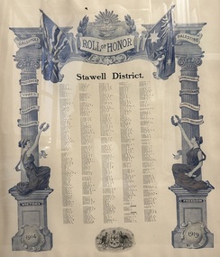 Memorabilia - Realia, Roll of Honour – Stawell District/ Aust Commonwealth Military Forces, 1919