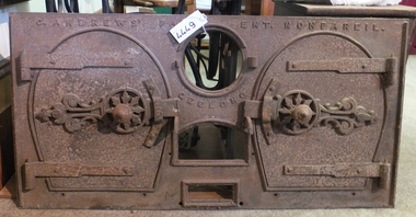 Memorabilia - Realia, Stove Front – Warren’s Guest House Myrtlebank” Halls Gap
