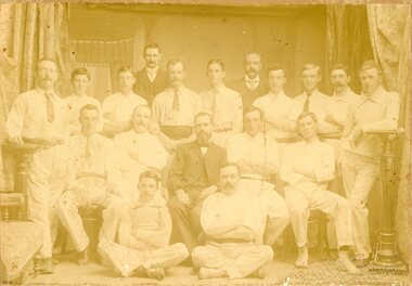 Photograph, Mr David White Mitchell in the Cricket Team -- standing sixth from left