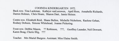 Photograph, Cooinda Kindergarten Group -- Named 1972
