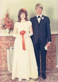 Photograph, Miss June Bennett & Partner Mr Robert Fernandes at the Deb Ball at Navarre 1969?