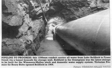 Photograph, Stawell Water Supply Pipeline from Bellfield to Fyans Creek