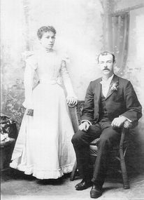 Photograph, Mr Alfred Fair & Miss Annie Jackson 1899 -- Studio Portrait
