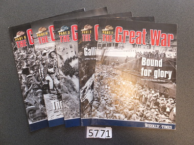 Book, The Weekly Times, The Great War - 5 Booklets, 2015