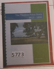 Book, Robert Paice, The Thomas Pace Story 1823-1890, 2013