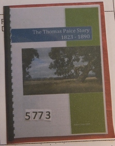 Book, Robert Paice, The Thomas Pace Story 1823-1890, 2013