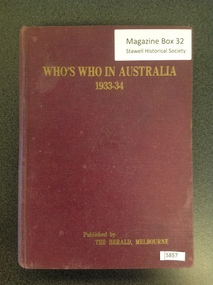 Book, The Herald, Who's Who In Australia 1933-34, 1933-1934