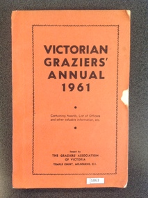 Book, The Graziers Association of Victoria, Victorian Graziers Annual 1961, 1961