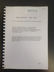 Book, Graeme & Barbara Bennett, John Bennett 1895-1970, 2002