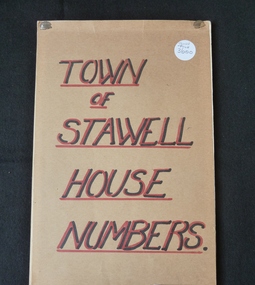 Book, Town of Stawell House Numbers - Previously Cat No 3600
