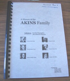 Book, Robbie Akins, A History of the Akins Family - Previously Cat No 3636, 2010