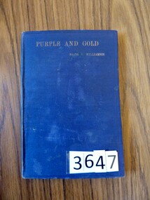 Book, Frank S. Williamson, Purple and Gold (Poems) - Previously Cat No 3647, 1940