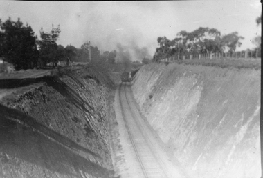 Photograph, Steam Engine in a cutting