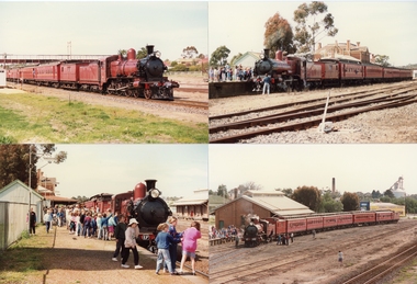 Photograph, Steam Trains at Stawell Station -- 6 photos -- Coloured