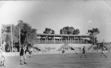 Photograph, Central Park Oval with players & grandstand