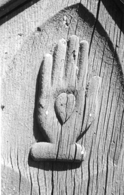 Photograph, Wooden Grave Marker with more Detail