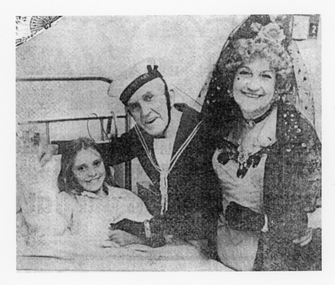 Photograph, Mr Jim & Ruby Wharrie in fancy dress entertaining at the Hospital