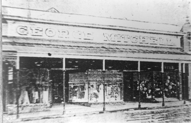 Photograph, Mr Geo. Mitchell & Sons shop in Main Street Stawell c 1920