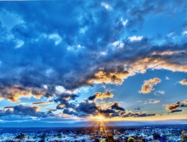 Photograph, Panorama of Stawell from Big Hill -- Sunset -- Coloured