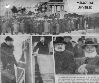 Newspaper, Sun News Pictorial Reporting on the Stawell Pioneers Memorial 1938