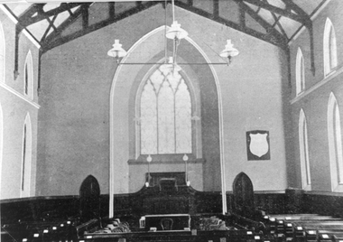 Photograph, St. Matthew’s Presbyterian Church Interior before and after the pipe organ installation c1920s -- 2 Photos