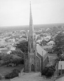 Photograph, St. Matthew’s Presbyterian Church from town hall clock tower c1959-1960