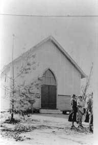 Photograph, Pomonal Church - after a bushfire 1939