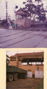 Photograph, Railway Signal Box No.1 being Demolished in Seaby Street -- 2 Photos -- Coloured