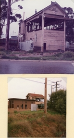 Photograph, Railway Signal Box No.1 being Demolished in Seaby Street- 2 Photos -- Coloured