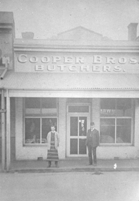 Photograph, Cooper Bros Butcher Shop in Main Street Stawell c1920