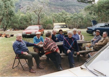 Photograph, Heatherlie Quarry with Historical Society Members enjoying lunch