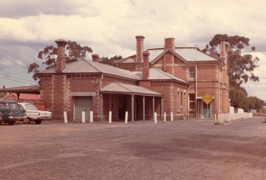 Photograph, Railway Station Stawell viewed from Napier Street 1988 -- 2 Photos -- Coloured, Sept 8 1988 & Dec 1974