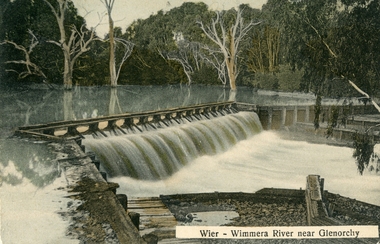 Postcard, Wimmera River Weir at Glenorchy -- Postcard