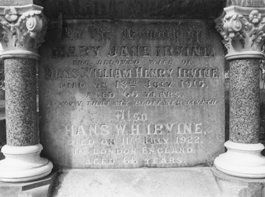 Photograph, Irvine Graves at Great Western Cemetery